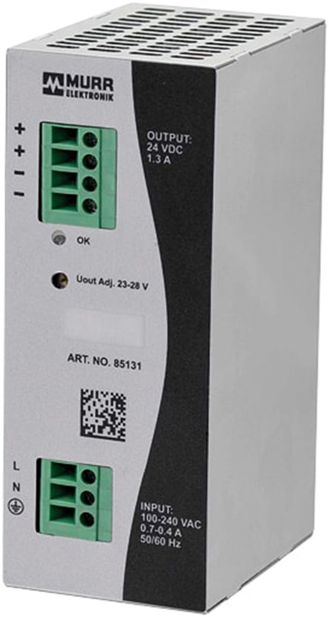 Murrelektronik Limited Eco-Rail Switch Mode DIN Rail Power Supply 90 → 264V ac Input, 24V dc Output, 1.3A 31.2W