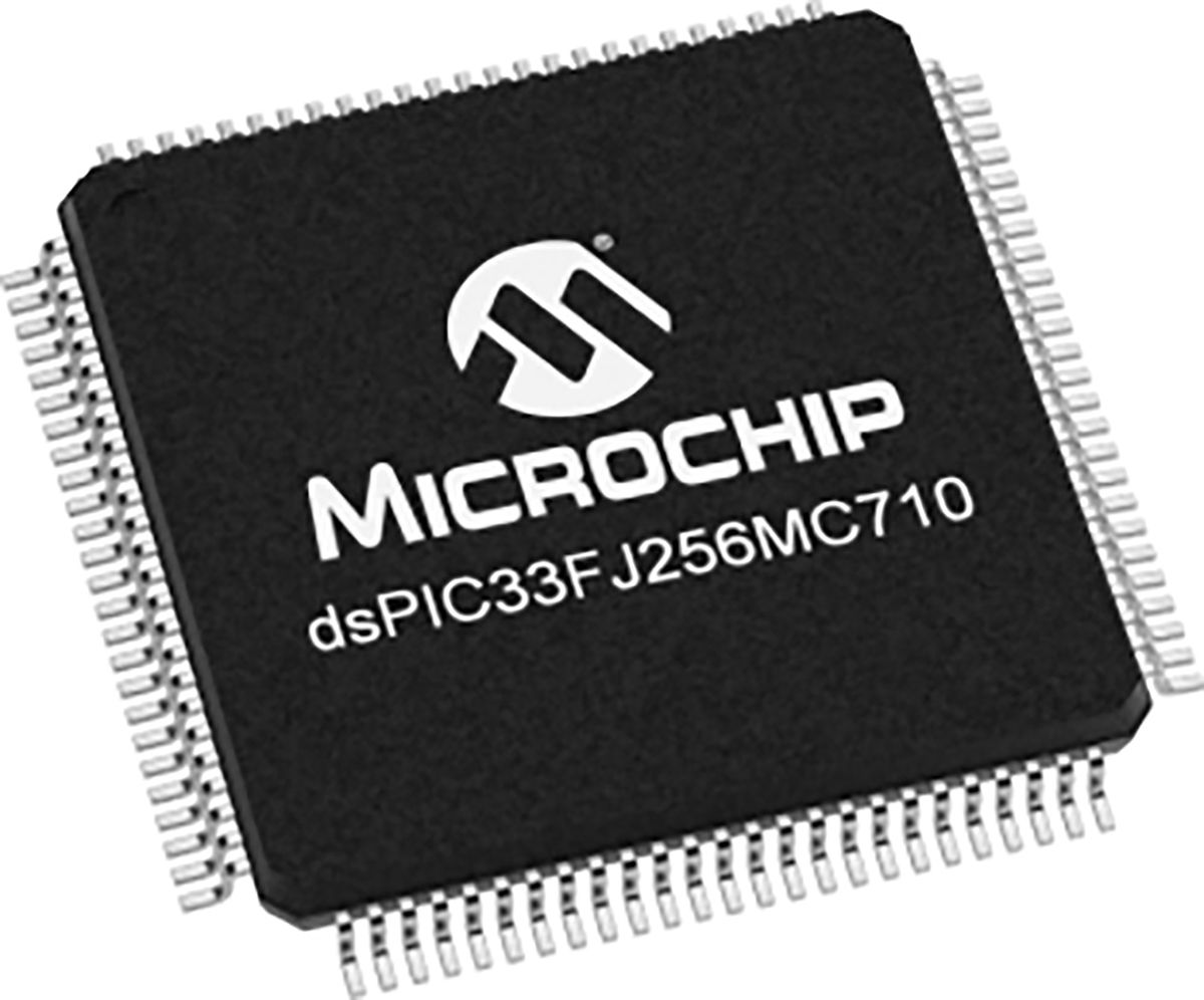 Procesador de señal digital DSPIC33FJ256MC710-I/PF, 80MHZ 16bit 30 kB RAM, 256 kB Flash, TQFP 100 pines 2 (24 x 12