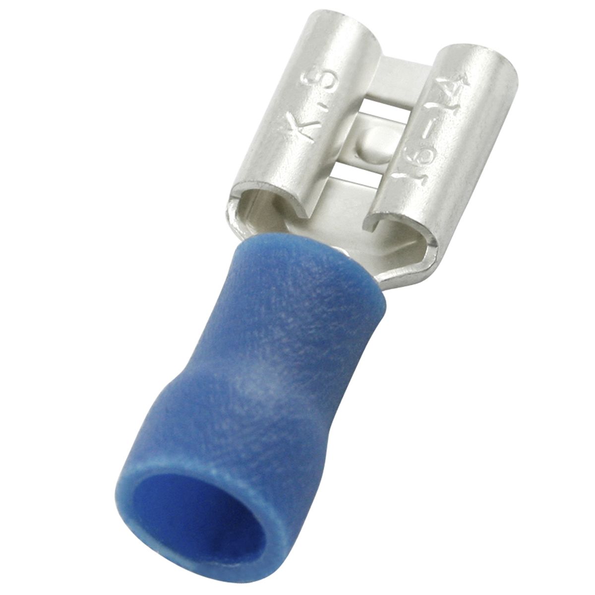 RS PRO Blue Insulated Female Spade Connector, Receptacle, 0.8 x 6.35mm