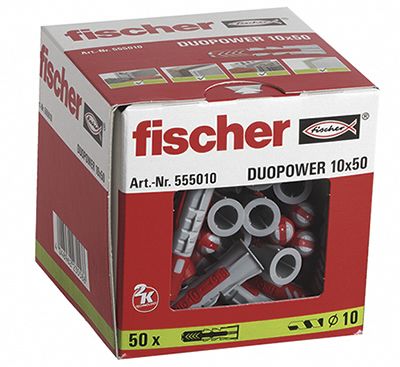 Fischer Fixings Nylon Screw Anchor 50mm, 10mm fixing hole