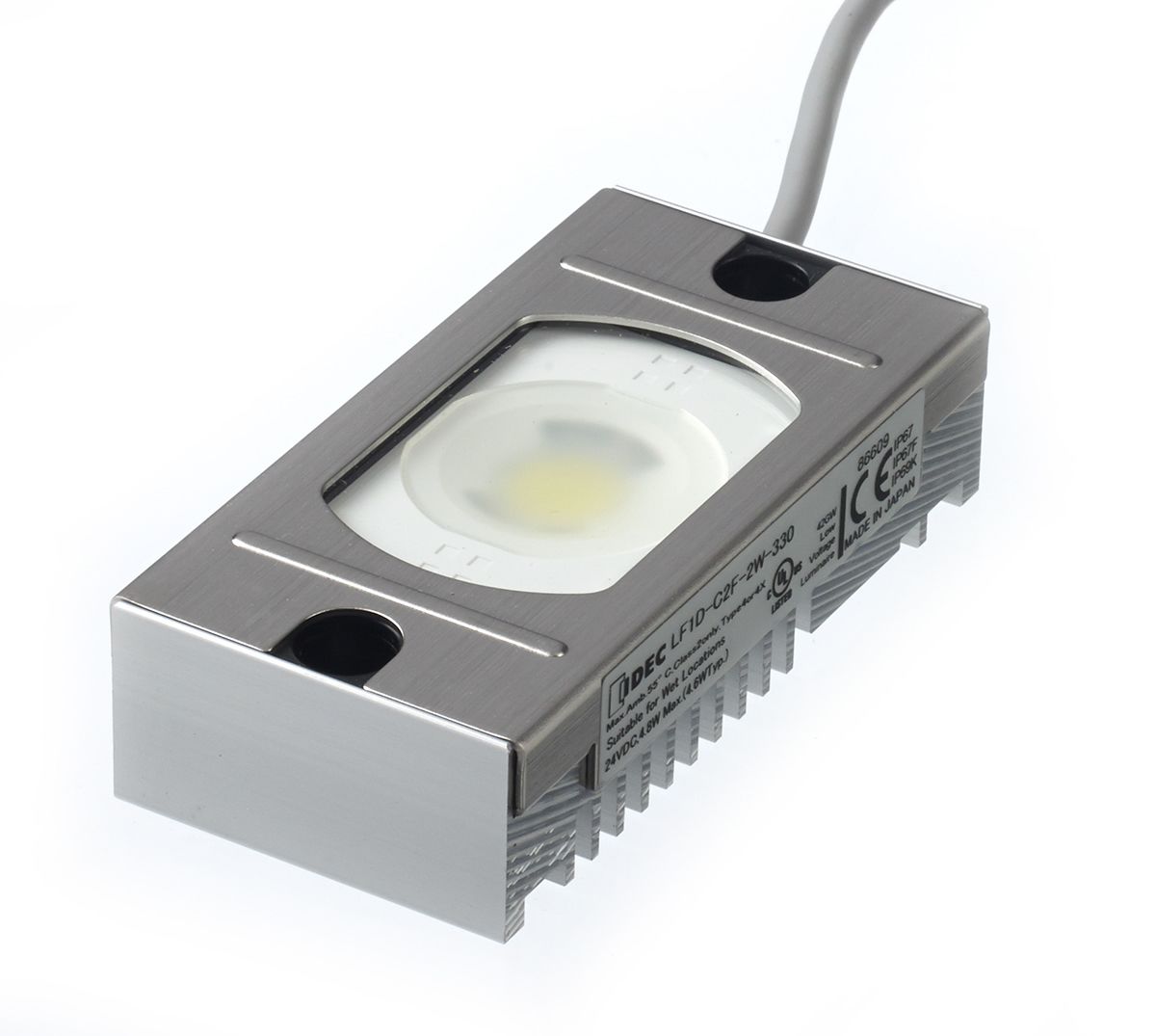 Idec LF1D-C2F-2W-330 LED 4.6 W Cabinet Light, 24 V dc, White, 5700K