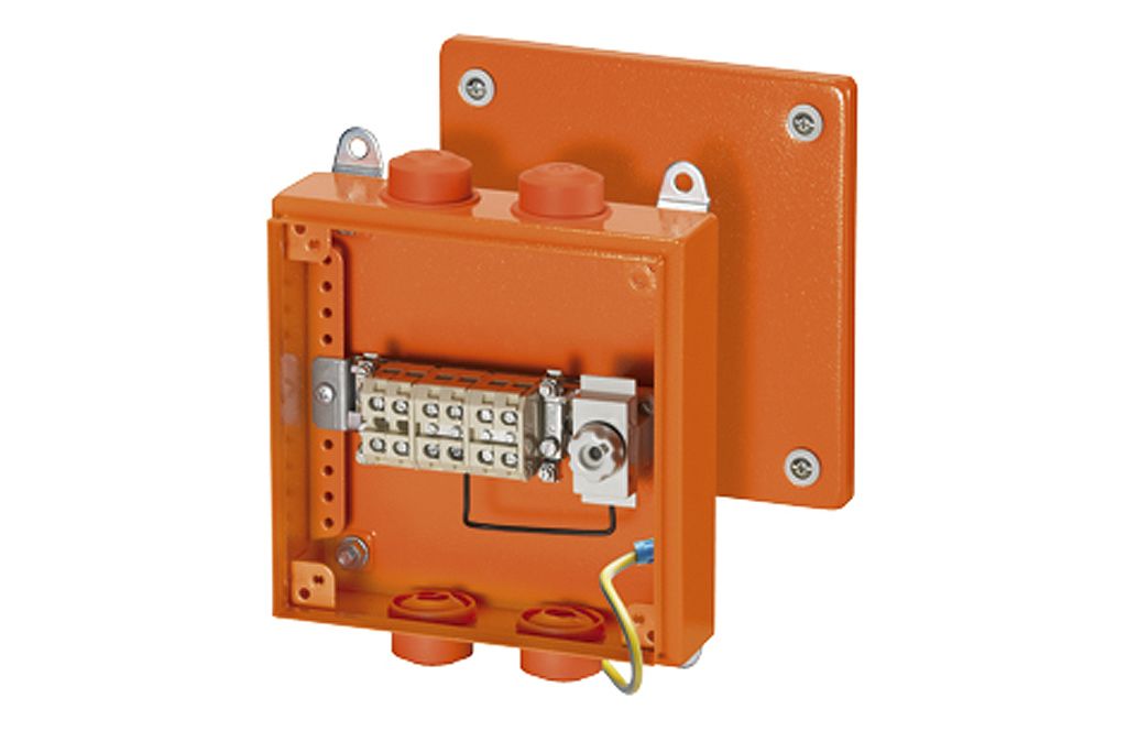 FK9259 | HENSEL Orange Steel Junction Box, IP66, 5 Terminals, 200 X 200 ...