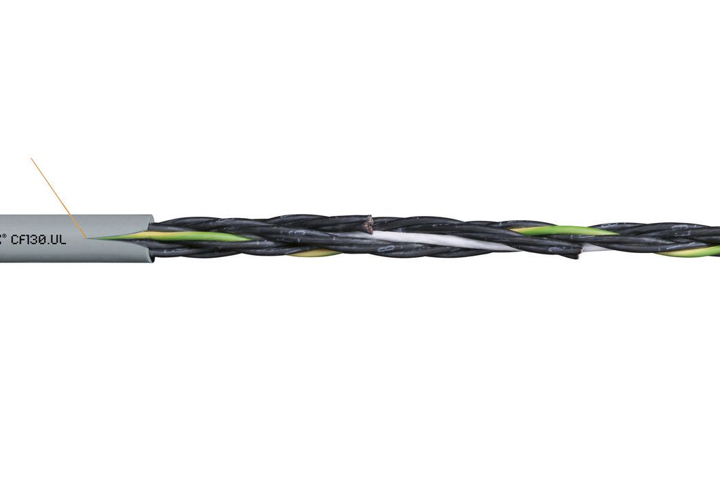 Igus chainflex CF130.UL Control Cable, 2 Cores, 0.5 mm², Unscreened, 50m, Grey PVC Sheath, 20 AWG