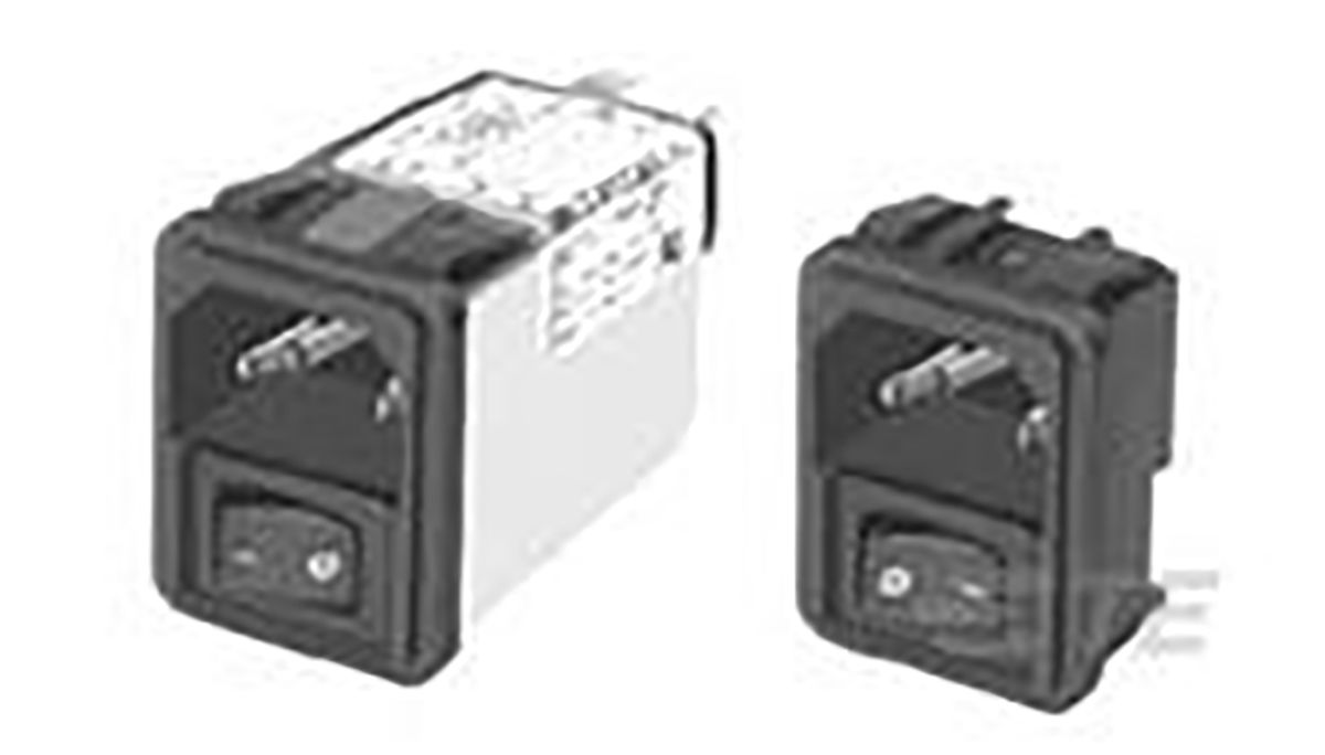 Filtro IEC TE Connectivity serie Corcom C con conector C14, 120 V ac, 250 V ac, 10A, 50/60Hz, con interrruptor de 2