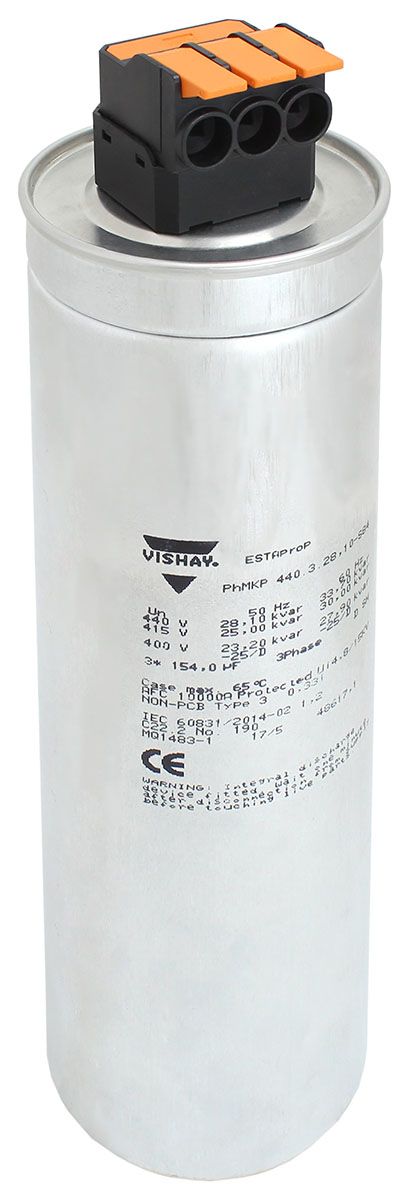 Vishay Power Factor Correction Capacitor (PFC) 3 x 77μF 20kvar 16.7kvar 3