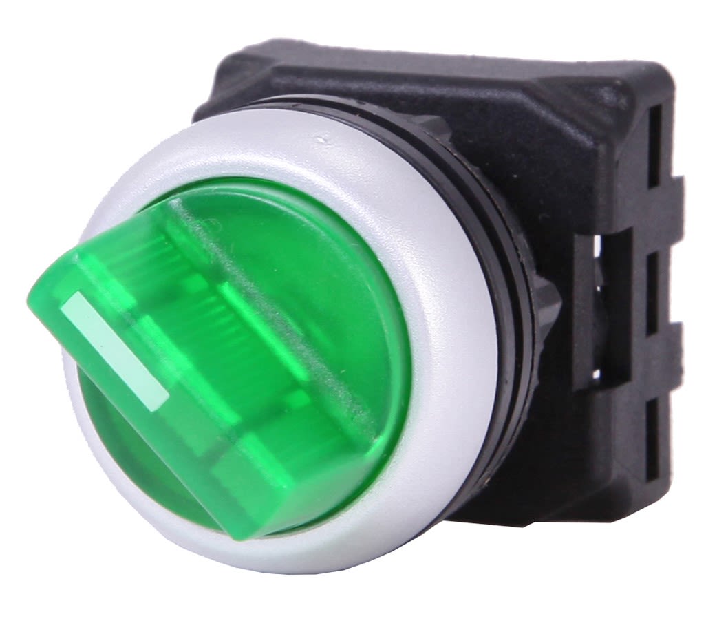 RS PRO 3 Position Selector Switch Head, 22mm Cutout, Green Handle RS