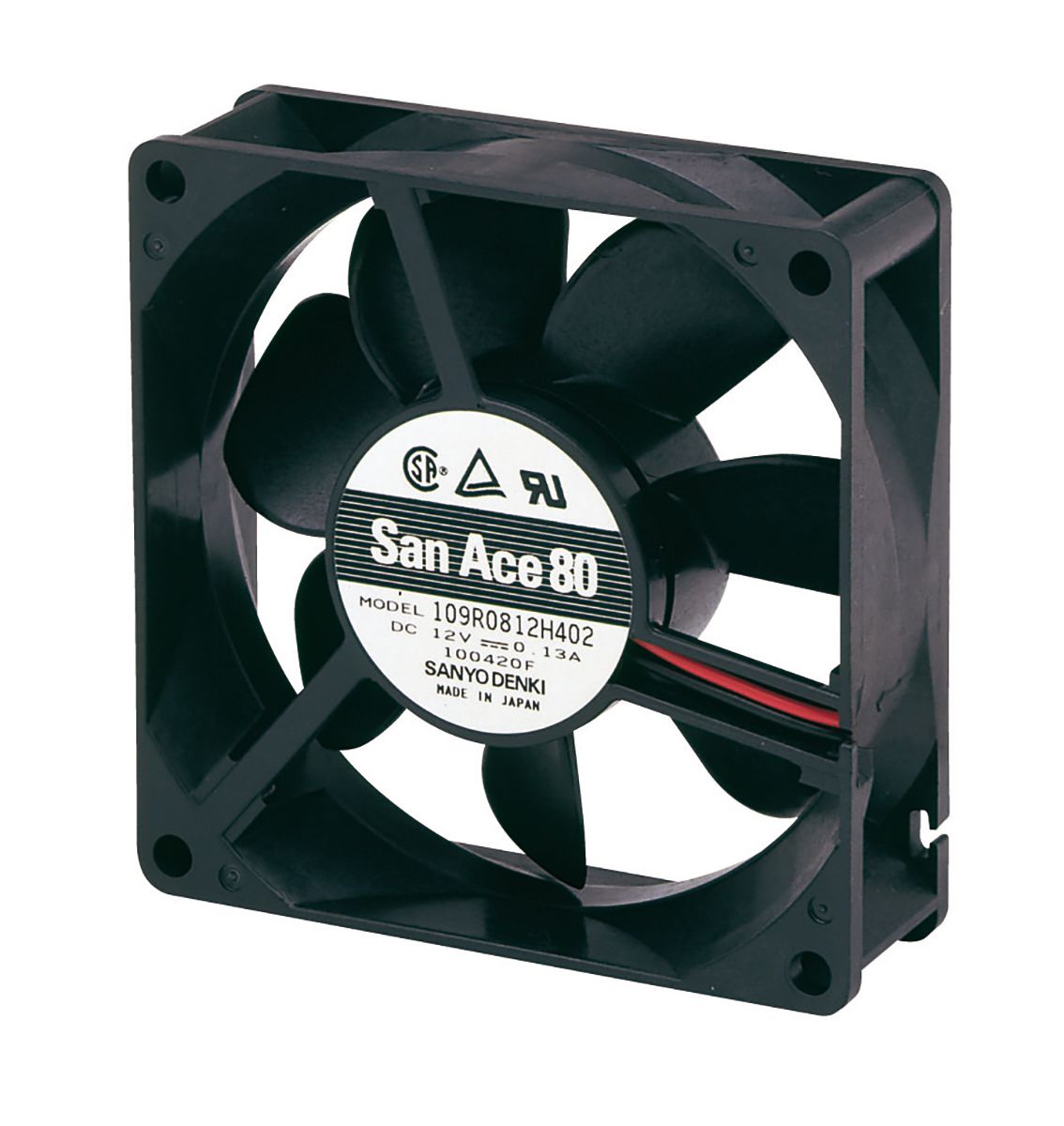 Sanyo Denki 109R Series Axial Fan, 5 V dc, DC Operation, 55.2m³/h, 1.25W