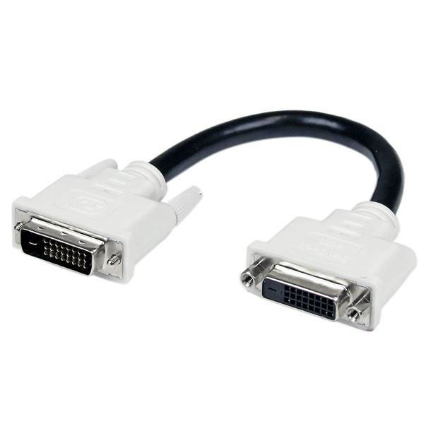 Cable DVI Startech de color Negro, con. A: DVI-D Dual Link macho, con. B: DVI-D Dual Link hembra, long. 152.4mm