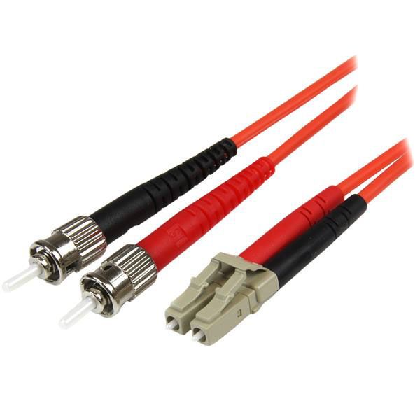 StarTech.com LC to ST Duplex Multi Mode OM2 Fibre Optic Cable, 50/125μm, Orange, 5m
