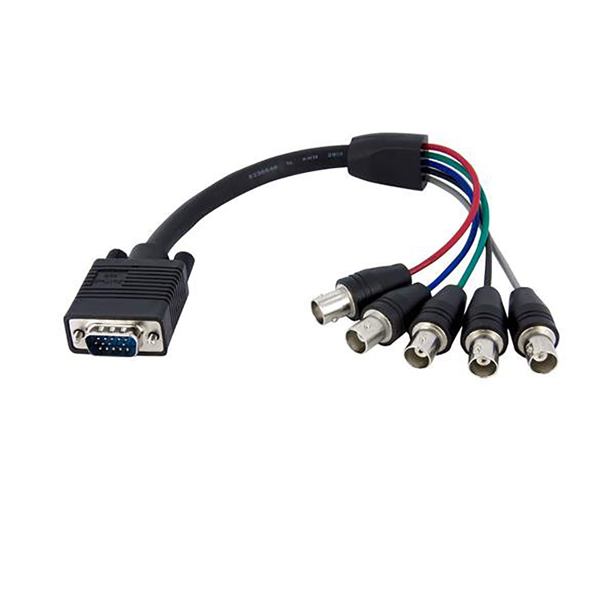 Cable VGA StarTech.com de color Negro, con. A: VGA macho, con. B: BNC hembra, long. 300mm
