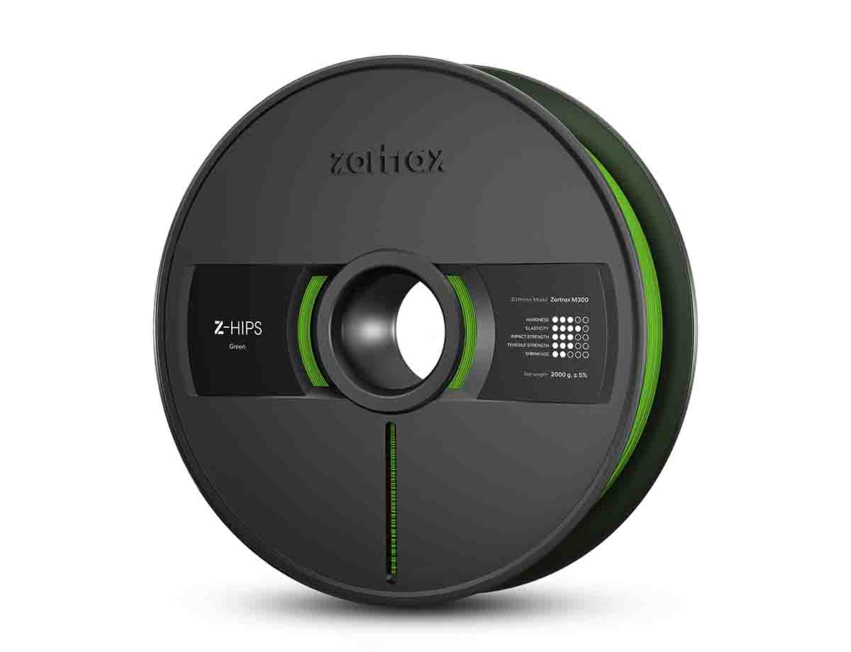 Zortrax Zöld 1.75mm Ø 3D-s nyomtatószál, 2kg HIPS