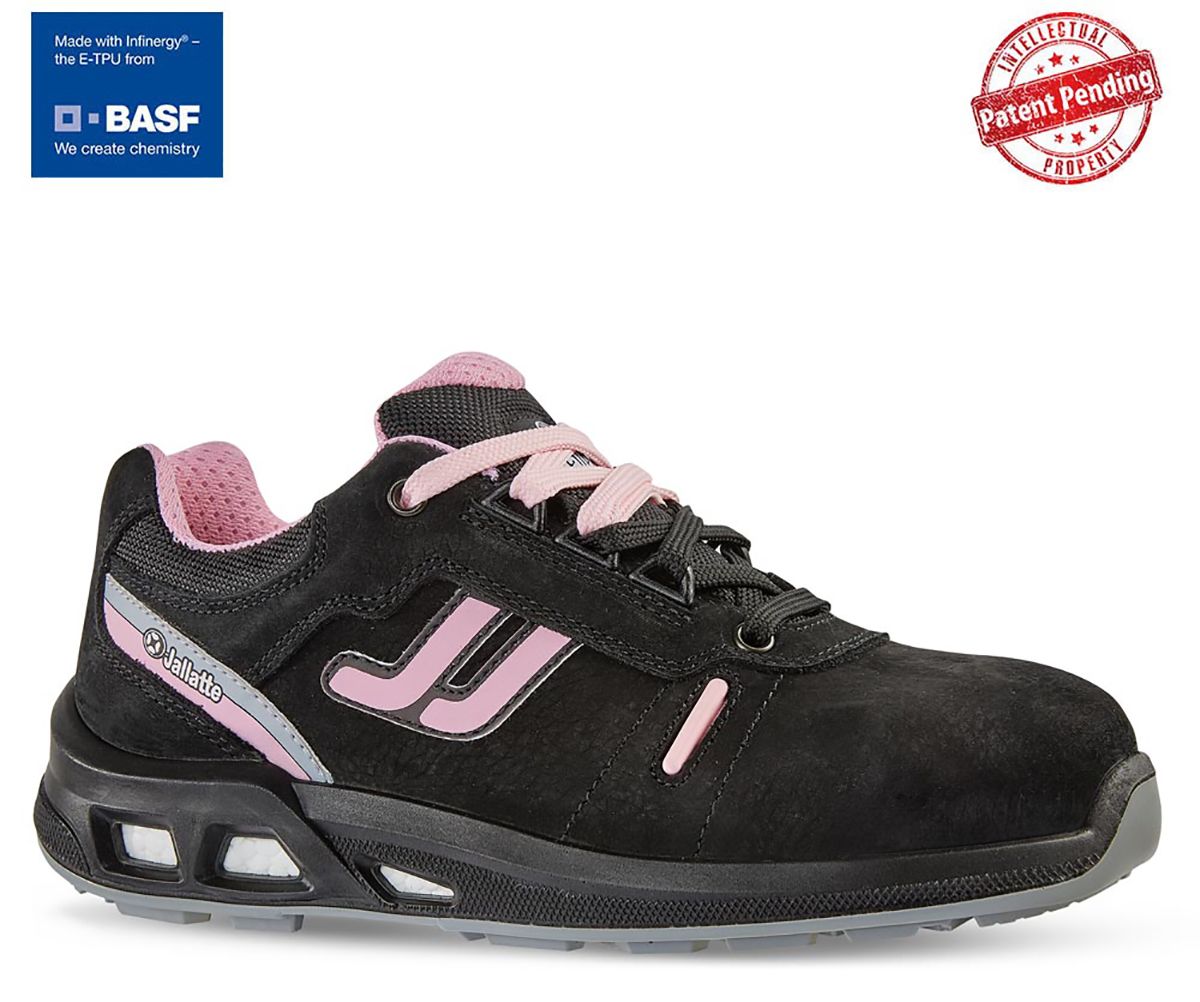 Jallatte J ENERGY Womens Black/Pink Toe Capped Safety Trainers, UK 4, EU 37