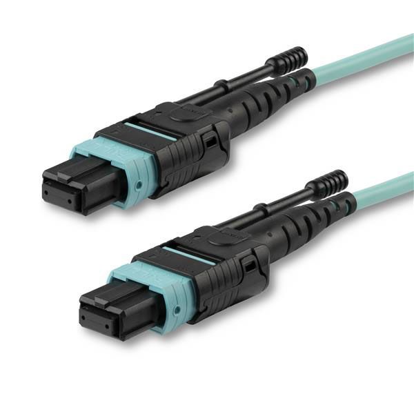 StarTech.com MPO/MTP to MPO/MTP Multi Mode OM3 Fibre Optic Cable, 50/125μm, Aqua, 10m