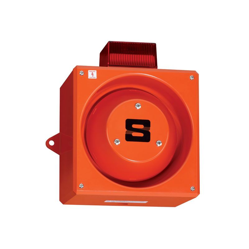 Clifford & Snell YL80 Super Series Red Sounder Beacon, 230 V, IP66, Side Mount, 120dB at 1 Metre