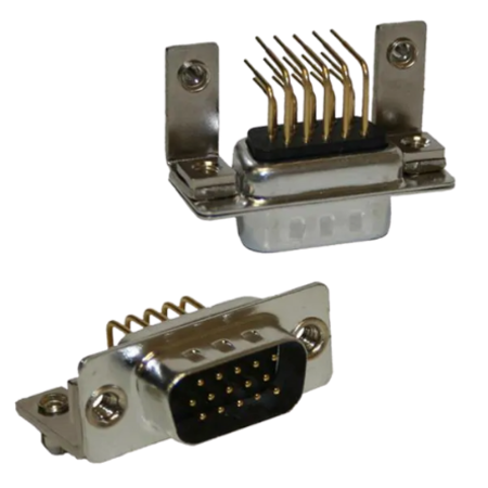 181 26 Way Right Angle Panel Mount D-sub Connector Plug, 2.28mm Pitch, with Boardlocks