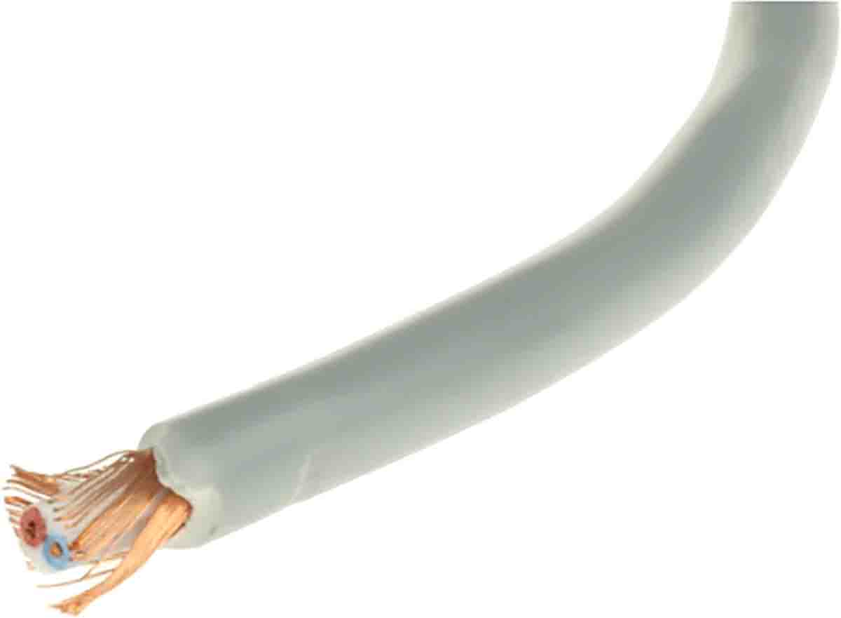 RS PRO Screened 2 Core Microphone Cable, 0.22 mm² CSA, 5.5mm od, 100m, Grey