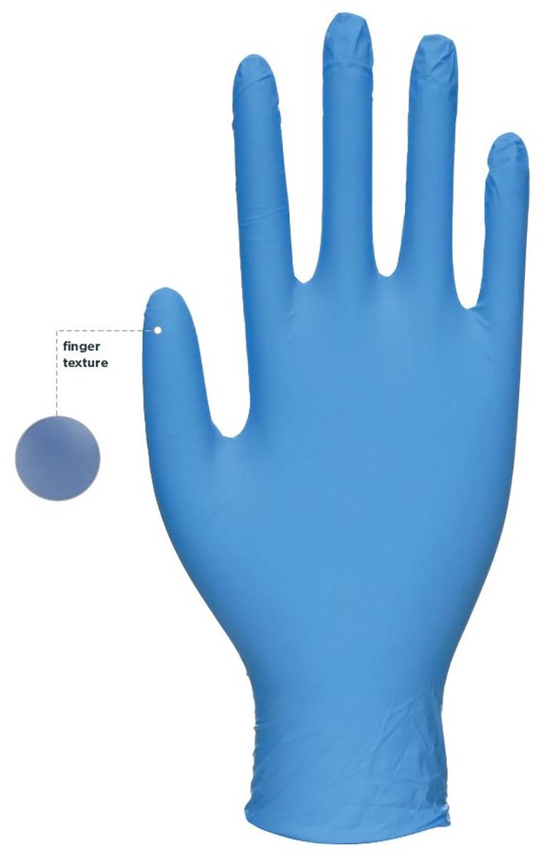 Uniglove Blue Powder-Free Disposable Gloves, Size 7, Small, 100 per Pack