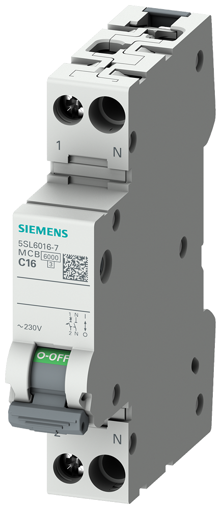 5SL6016-6 | Siemens SENTRON 5SL6 MCB, 1P Poles, 16A Curve B, 230V AC ...