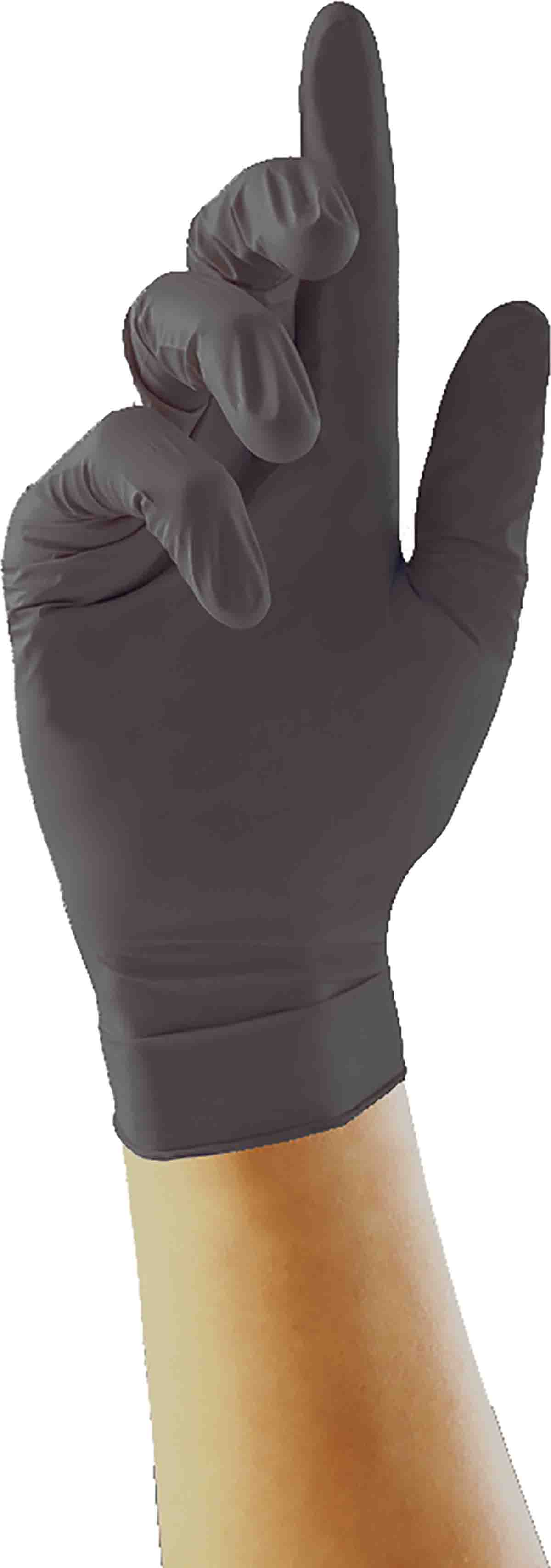 Uniglove Pearl Black Powder-Free Nitrile Disposable Gloves, Size 10, XL, Food Safe, 100 per Pack