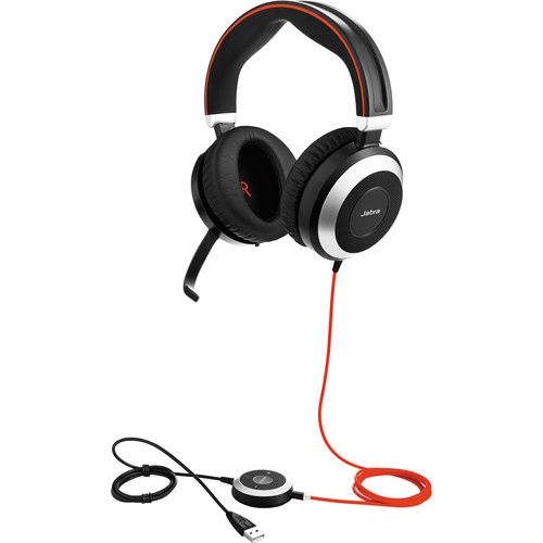 Jabra Evolve 80 UC On-Ear-Headset Bluetooth-Anschluss Schwarz