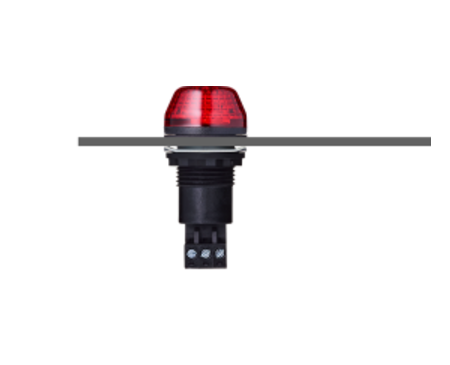 AUER Signal IBS Series Red Multiple Effect Beacon, 240 V, Base Mount, Panel Mount, LED Bulb