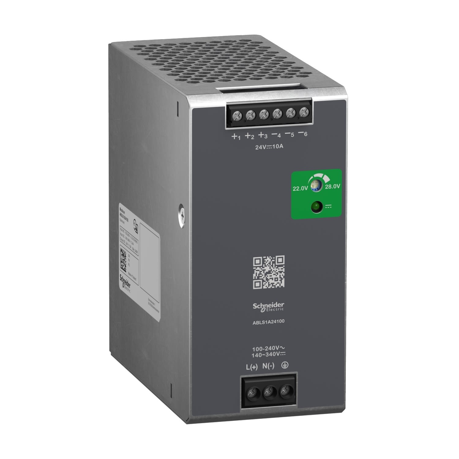 Schneider Electric ABLS1A Regulated Switch Mode DIN Rail Power Supply 100-240 V, 140-340 V Input, 24V Output, 10A 240W