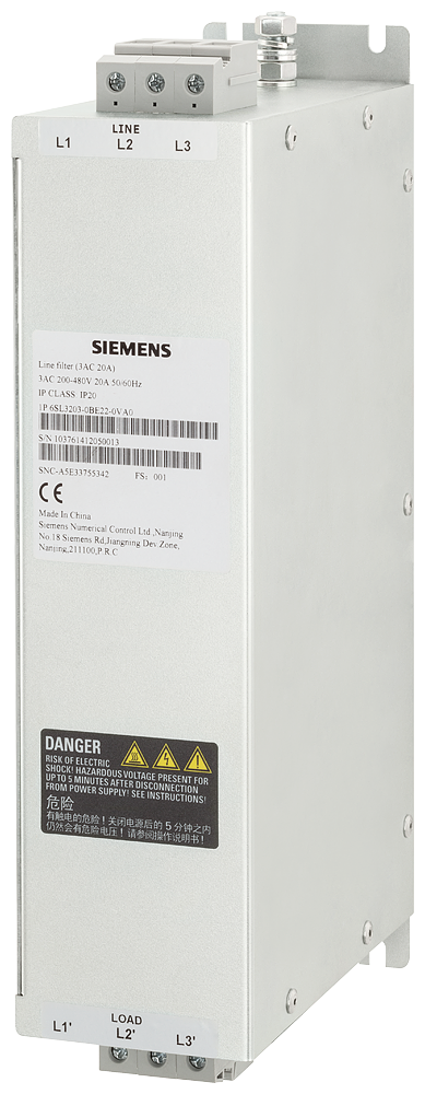 Siemens, SINAMICS V 5A 480 V EMC Filter, Screw 3 Phase