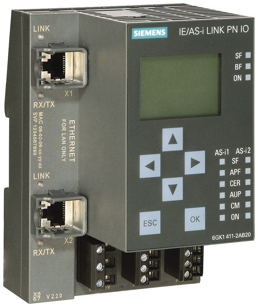 6GK1411-2AB20 | Siemens PLC I/O Module for use with IE/AS-I LINK PN IO ...