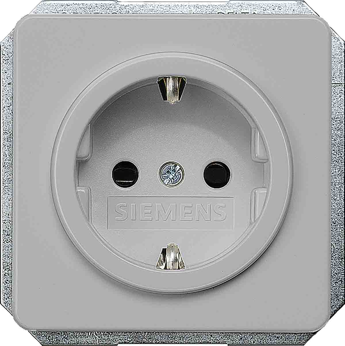 5UB1468 Siemens Silver 1 Gang Plug Socket, 16A, Schuko, Indoor Use RS