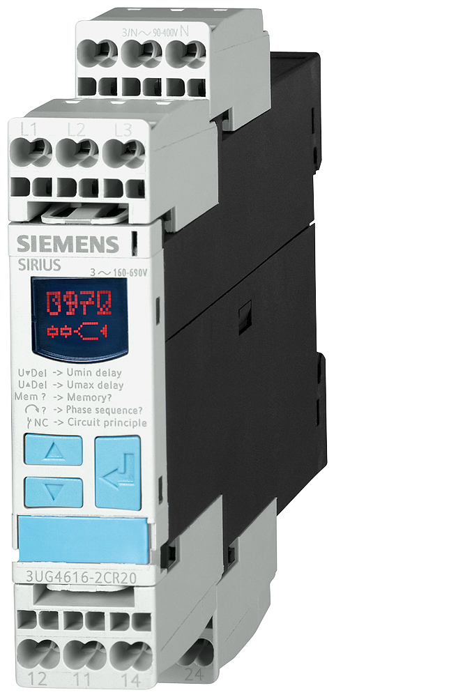 3UG46172CR20 Siemens Phase Monitoring Relay, 3 Phase, DPDT RS