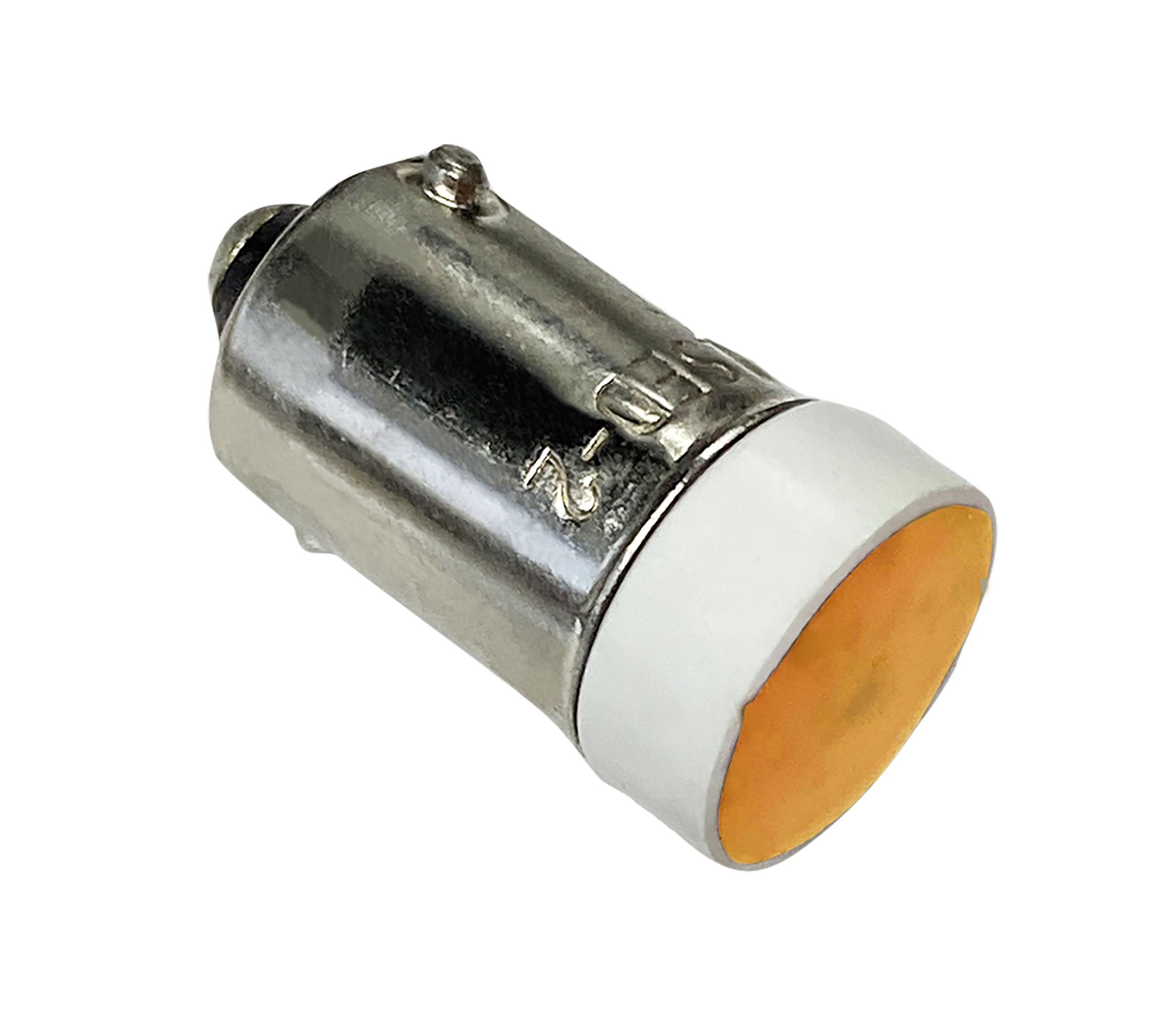 LED Indicator Lamp, BA9, Amber, Multichip, 10.6mm dia., 12V