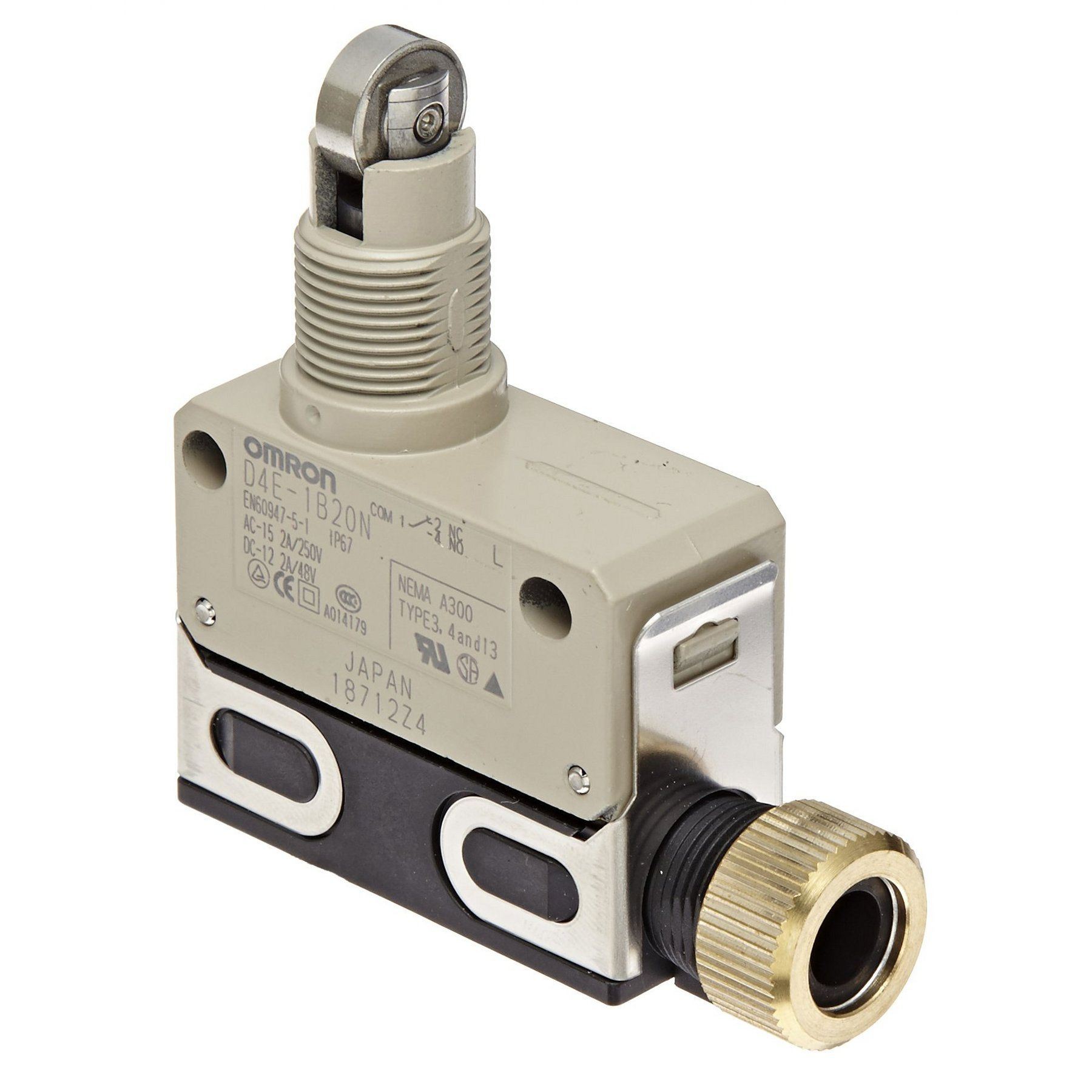 D4E-1B20N | Omron Roller Plunger Limit Switch, IP67, SPDT, Zinc Housing ...