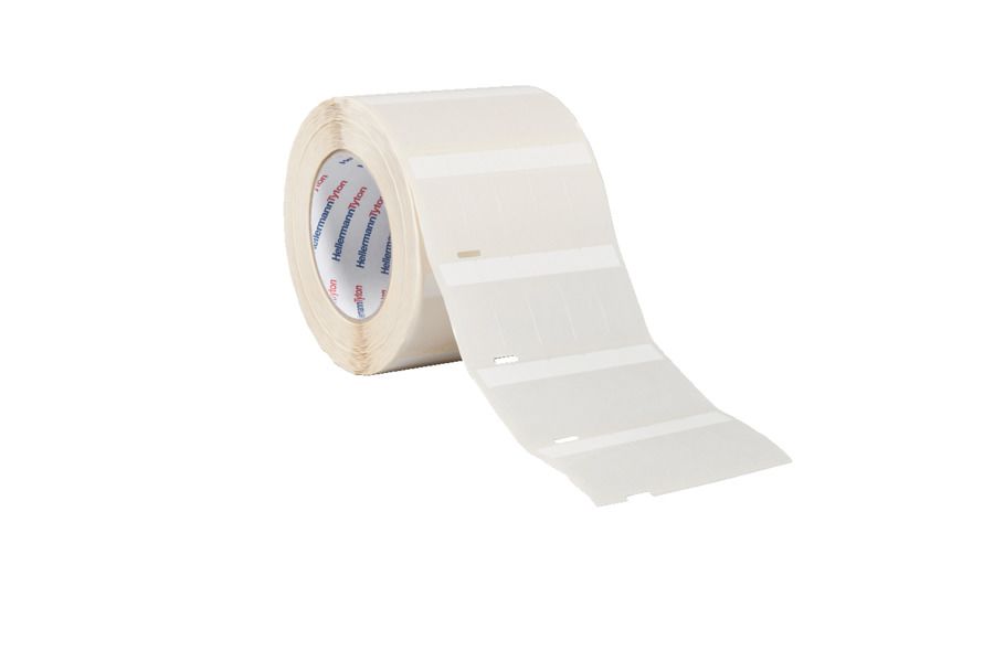 HellermannTyton Helatag 1209 Transparent/White Cable Labels, 12.7mm Width, 36.5mm Height, 5000 Qty