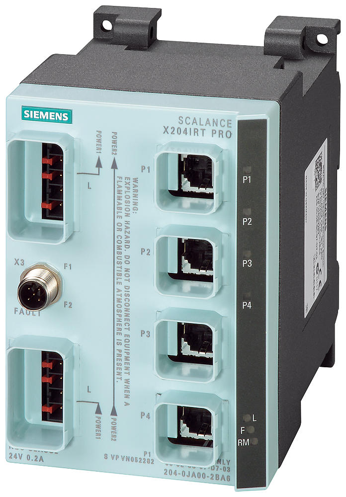 Siemens DIN Rail Mount Ethernet Switch, 4 RJ45 port, 24V, 10 Mbit/s, 100 Mbit/s Transmission Speed