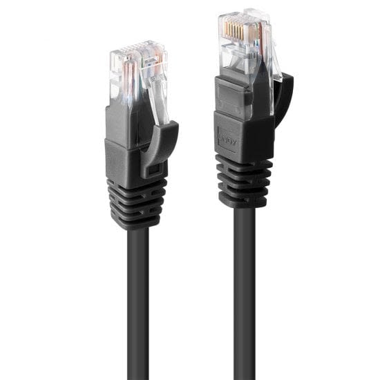Lindy Electronics Cat6 Ethernet Cable, RJ45 to RJ45, U/UTP Shield, Black PVC Sheath, 1m