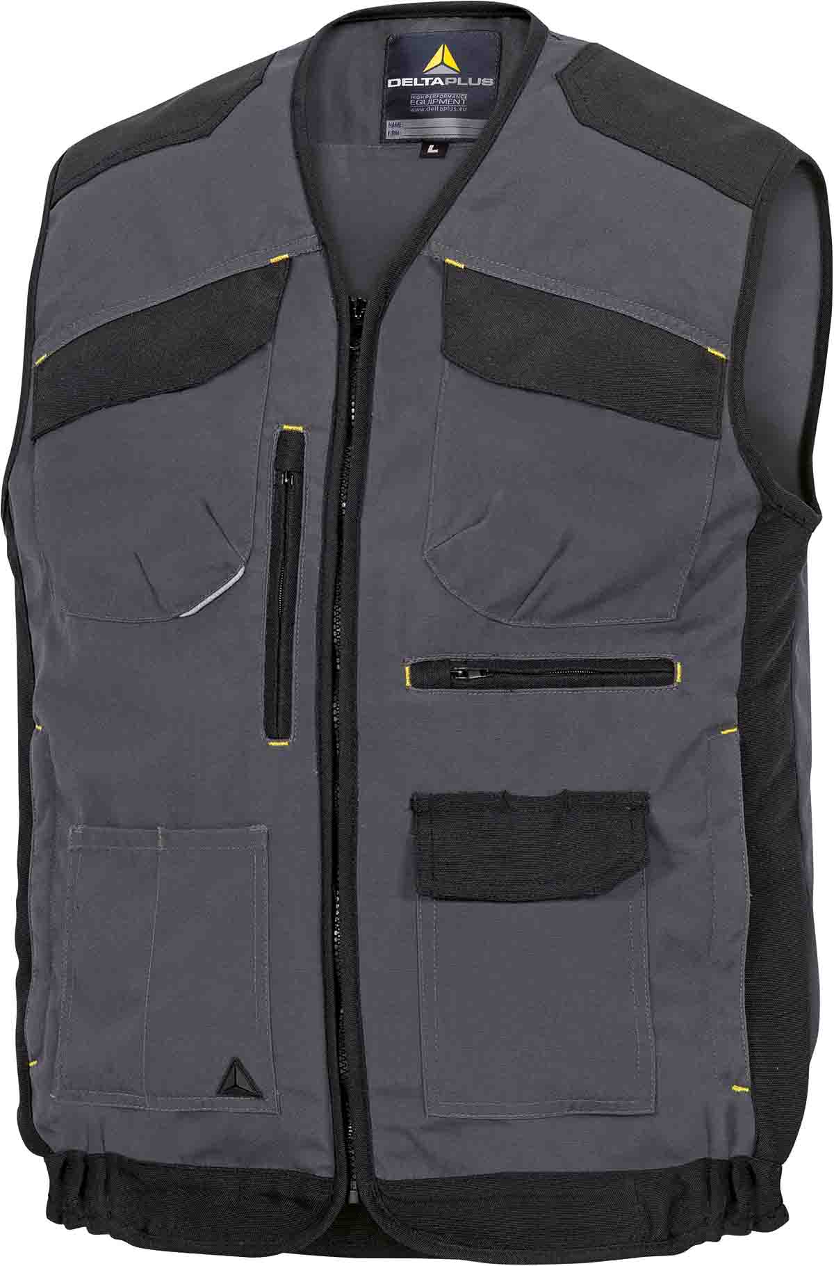 Delta Plus Grey/Black Durable, Lightweight Work Vest, XXL