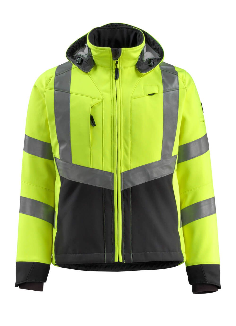 Mascot Workwear BLACKPOOL Yellow/Black Unisex Hi Vis Softshell Jacket, XL