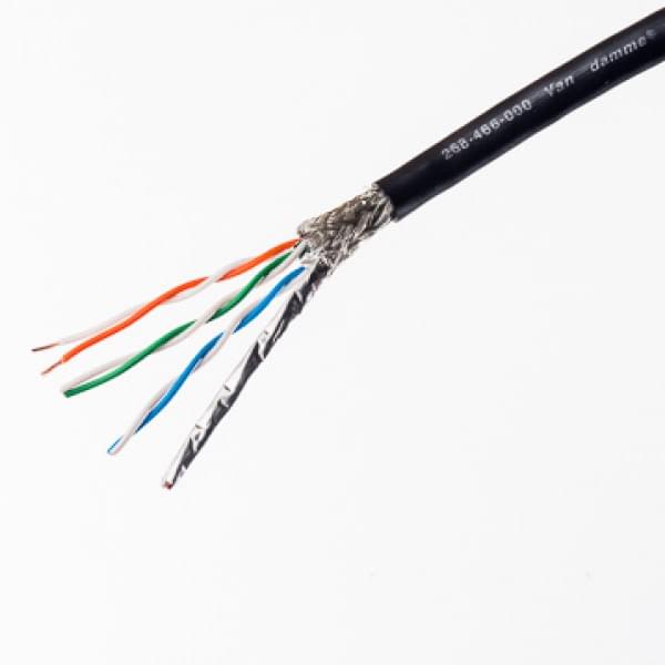 Van Damme Ethernetkabel Cat.6a, 100m, Schwarz Verlegekabel S/FTP