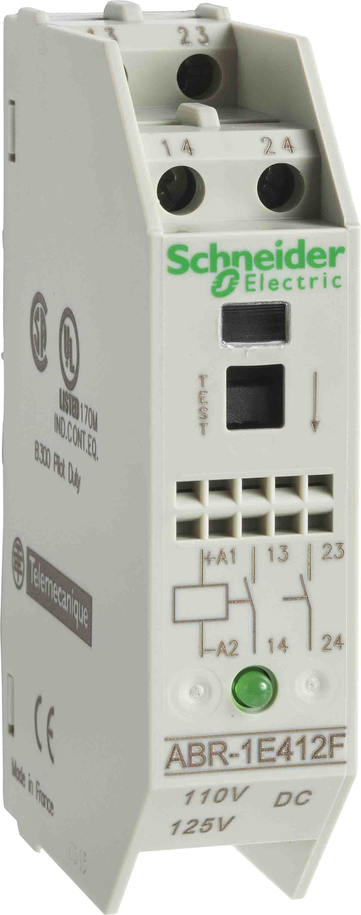 ABR1E411F Schneider Electric Interface Relay Module, 125V dc Coil