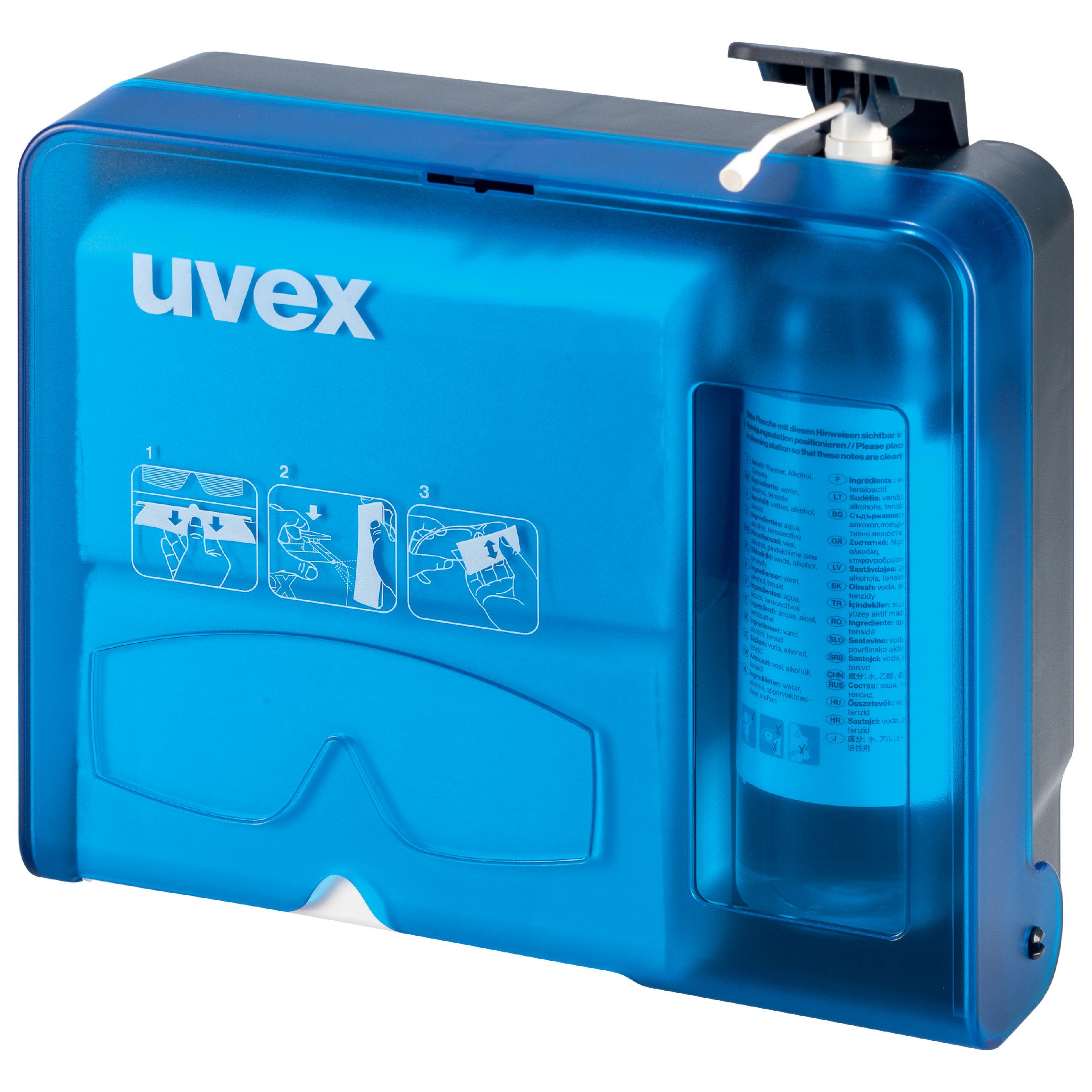 Uvex 9970005 Lens Cleaning Station 500 ml, 700wipes | RS