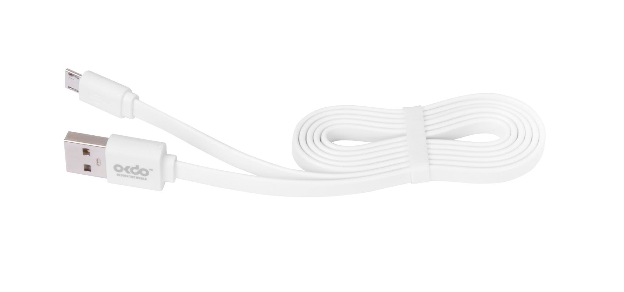 OKdo Micro USB Noodle Cable - 1m White
