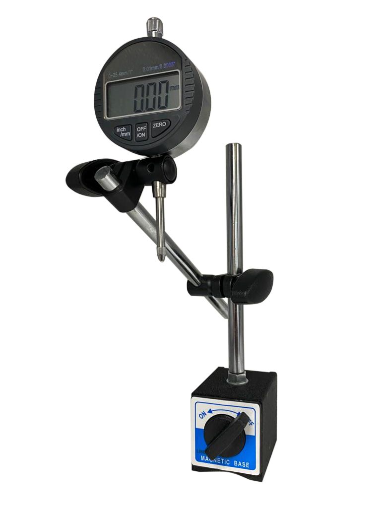 RS PRO Metric 1 x Magnetic Base-MB-1, 1 x Plunger Digital Indicator, 25mm / 1&#148' Travel Measuring Set