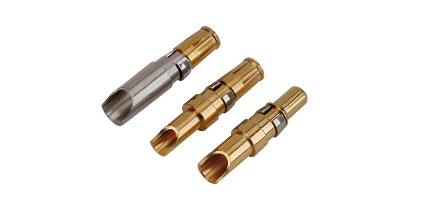 CONEC size 3.6mm Male Solder Cup D-Sub Connector Power Contact, Gold over Nickel Power, 8 → 10 AWG