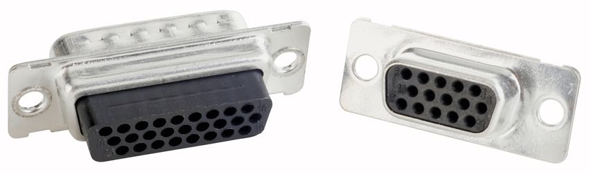 CONEC 15 Way Through Hole D-sub Connector Socket, with Mounting Hole
