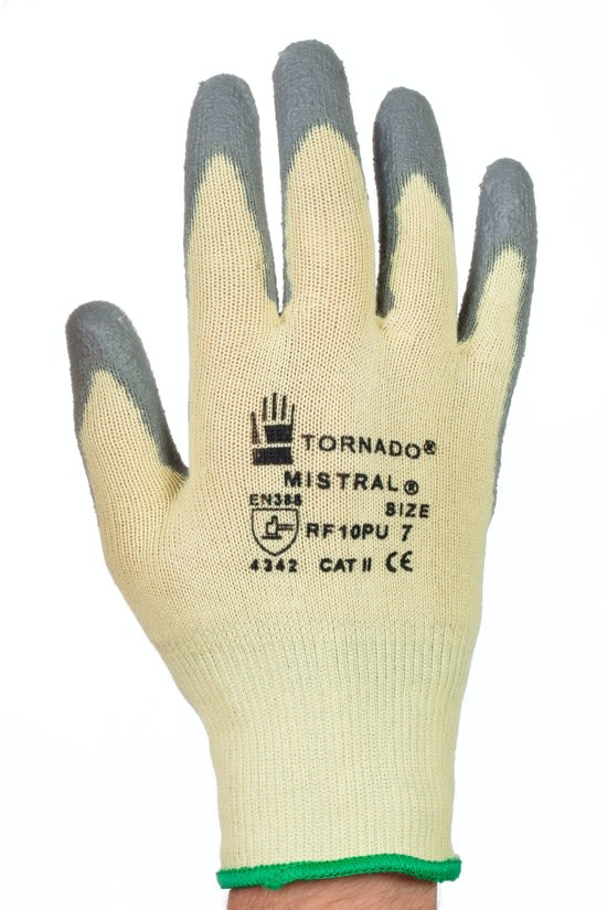 Tornado Mistral Arbeitshandschuhe, Lycra Gelb, Größe 7, S