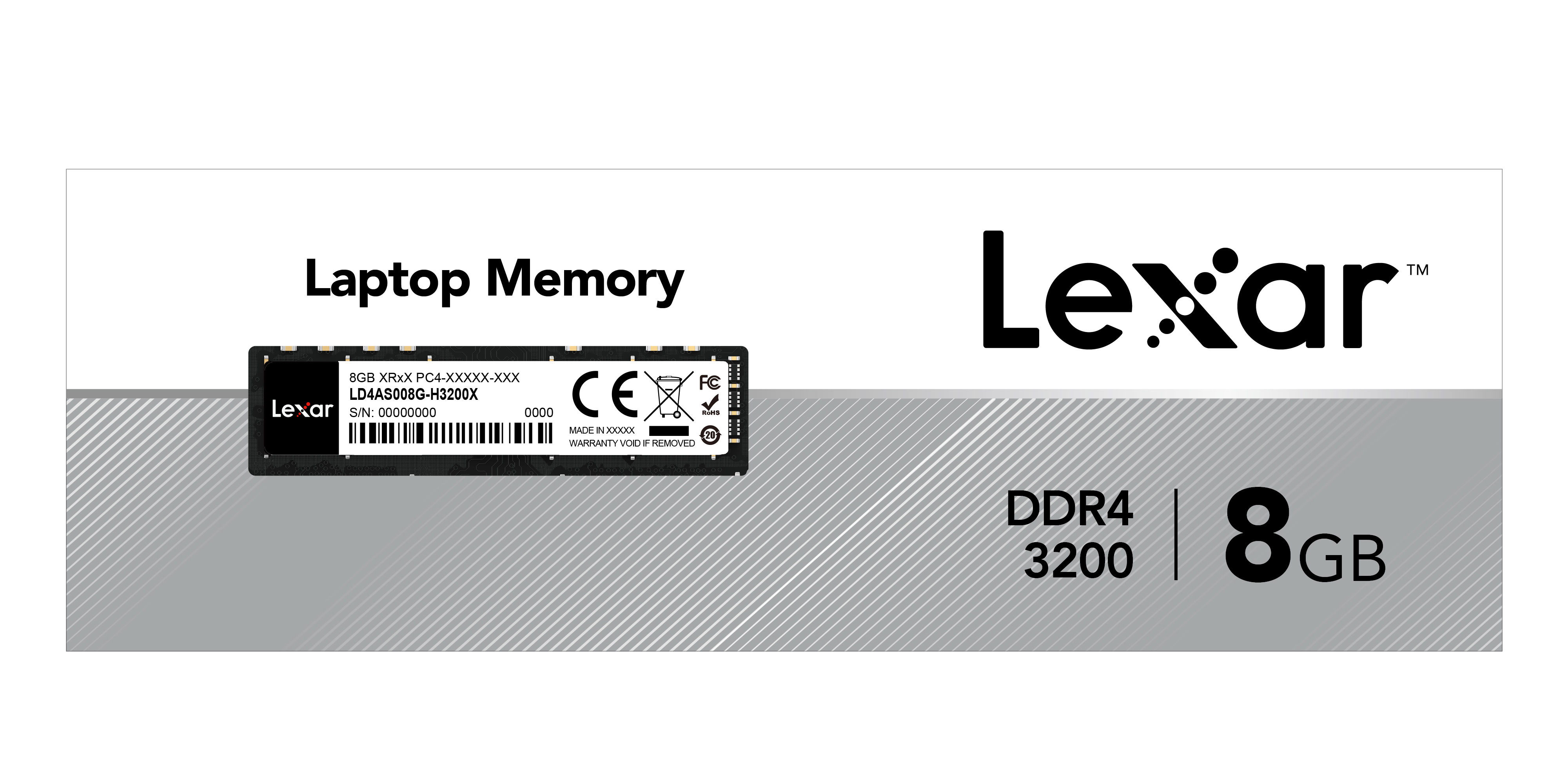 Lexar 8 GB DDR4 Laptop RAM, 3200MHz, DIMM, 1.2V