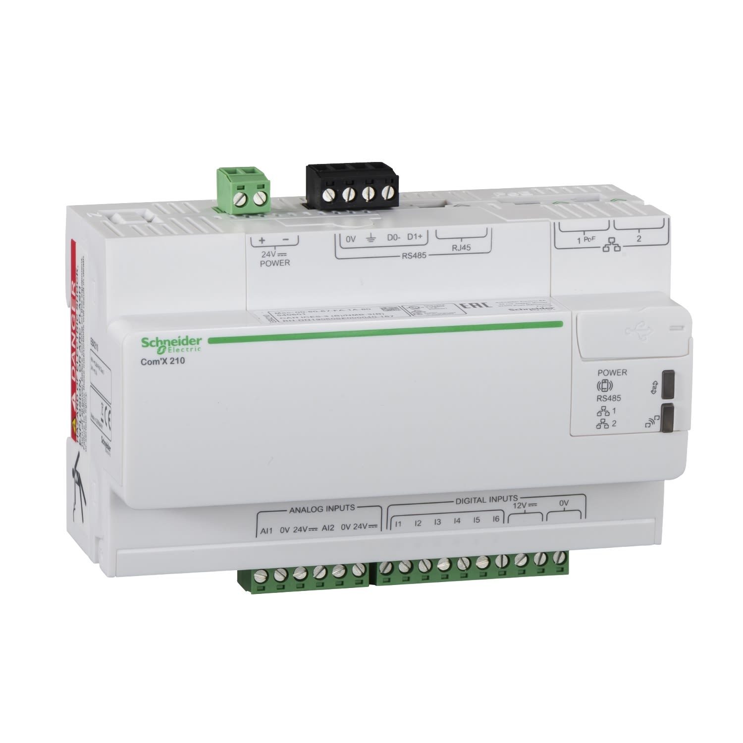 Schneider Electric ComX 210 Energy Monitor Data Logger, 8 Input Channel(s), USB-Powered