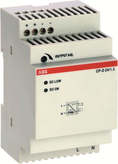 ABB CP-D DIN Rail Power Supply, 100 → 240V ac ac Input, 24V dc Output, 1.3A Output