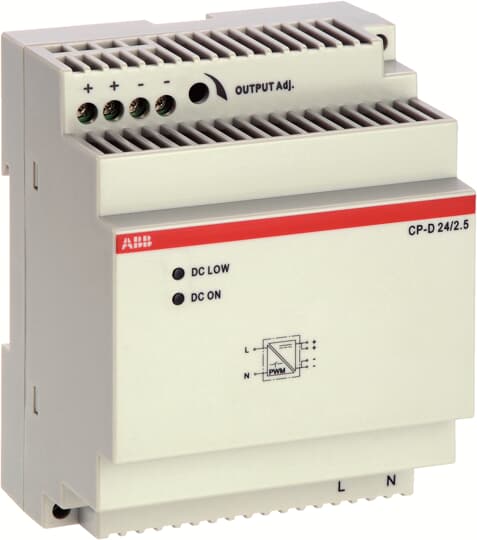 ABB CP-D DIN Rail Power Supply, 100 → 240V ac ac Input, 24V dc Output, 2.5A Output