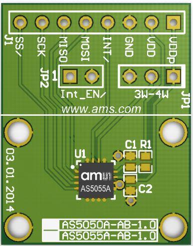 Scheda adattatore AS5055A-QF_EK_AB ams OSRAM, con Sensore angolo di rotazione